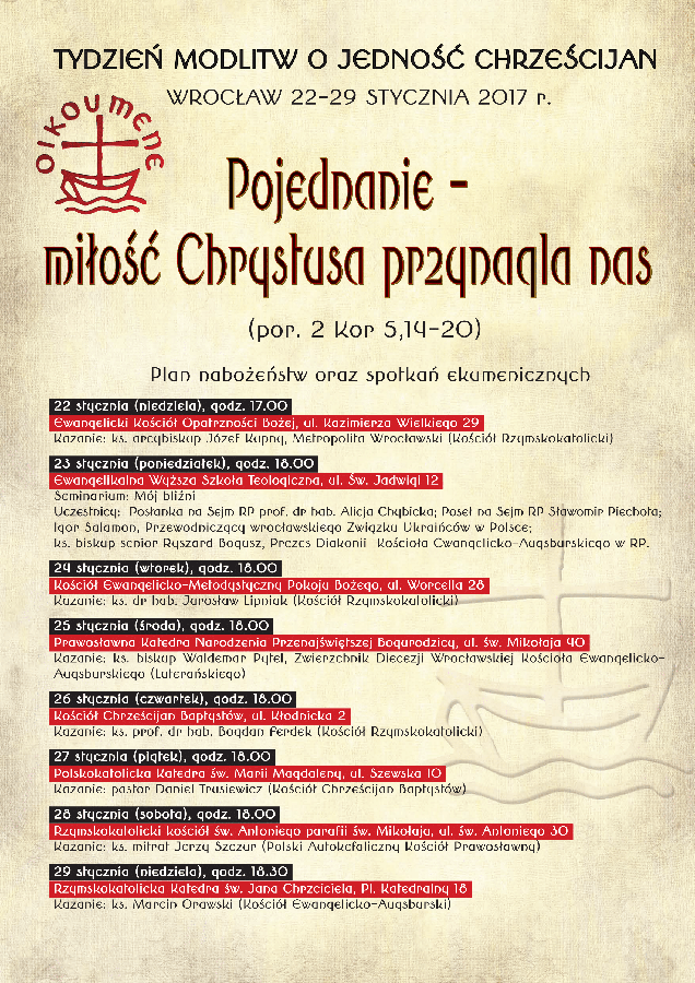 Tydzień modlitwy o&nbsp;jedność chrześcijan 2017