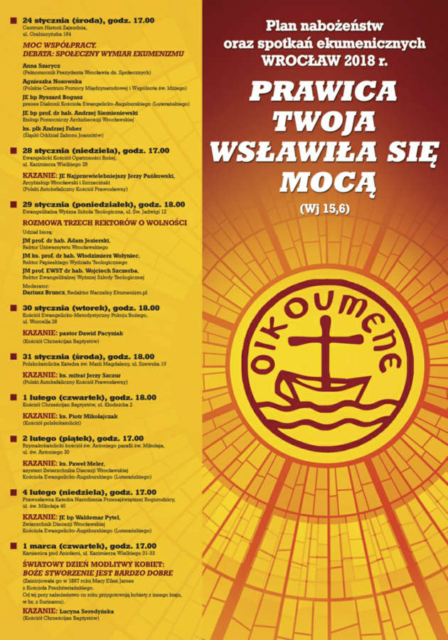 Tydzień Modlitw o&nbsp;Jedność Chrześcijan&nbsp;2018