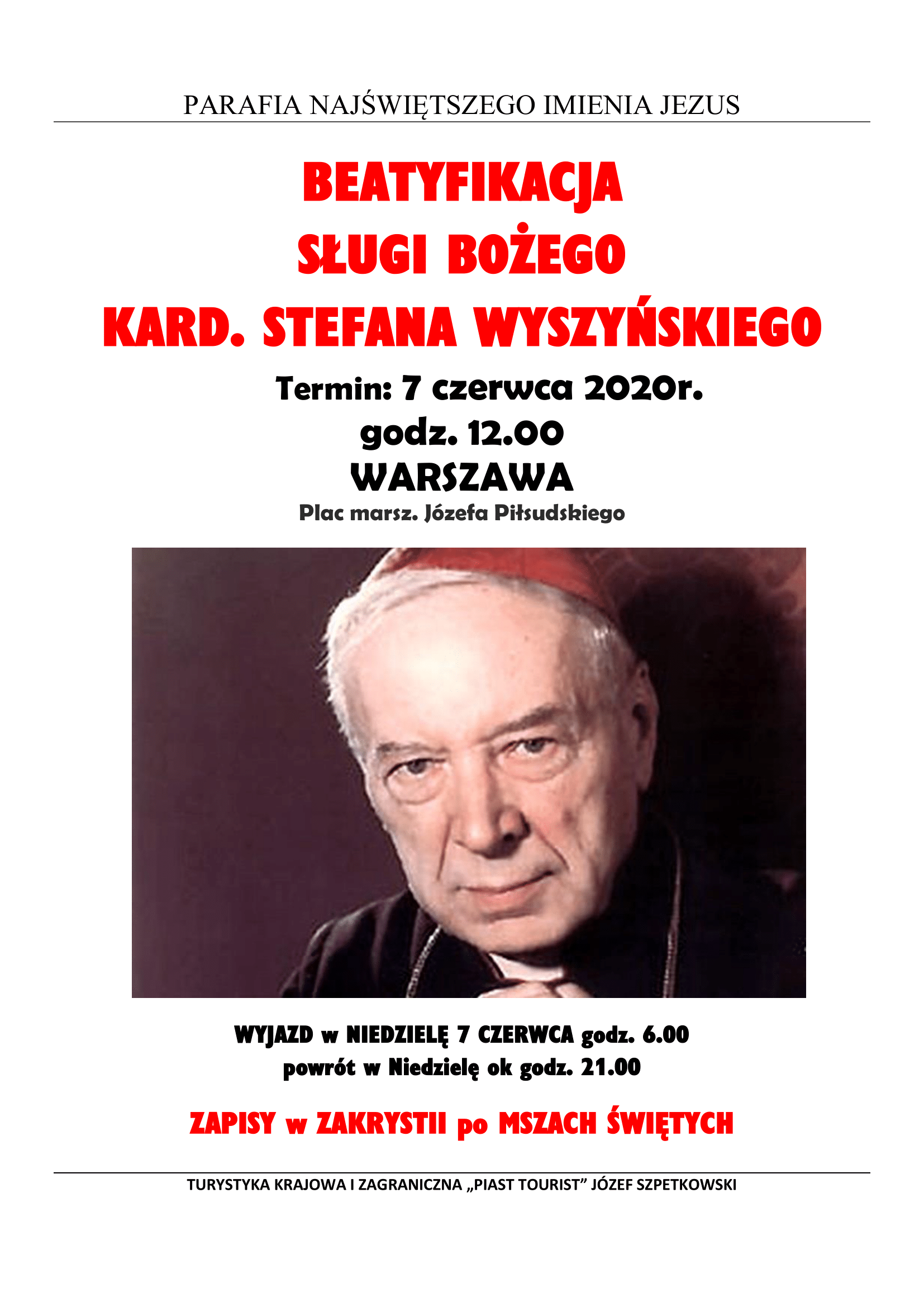 Beatyfikacja sł. Bożego kard. Stefana Wyszyńskiego