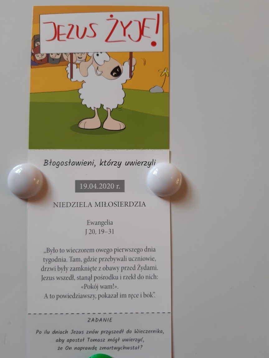 Zadania dla dzieci – 2020-04-19 – Błogosławieni, którzy uwierzyli