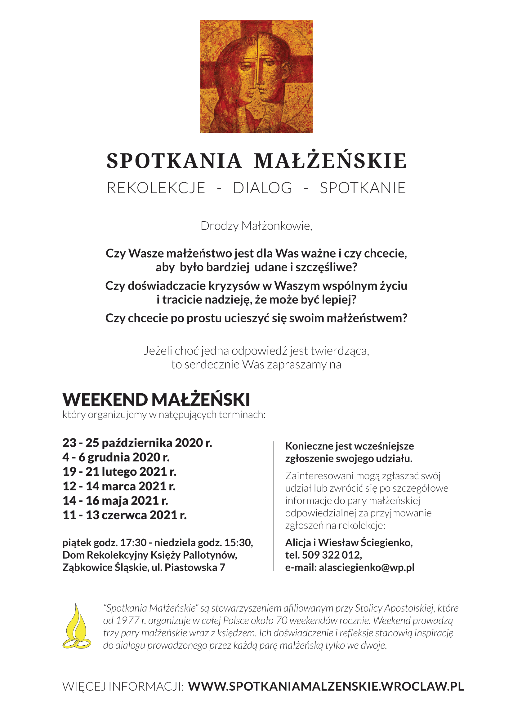 Spotkania Małżeńskie Rekolekcje – Dialog – Spotkanie
