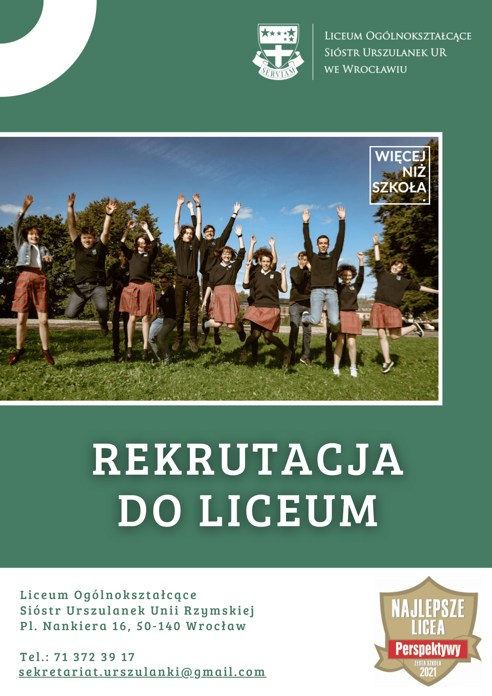 Rekrutacja do liceum Urszulanek