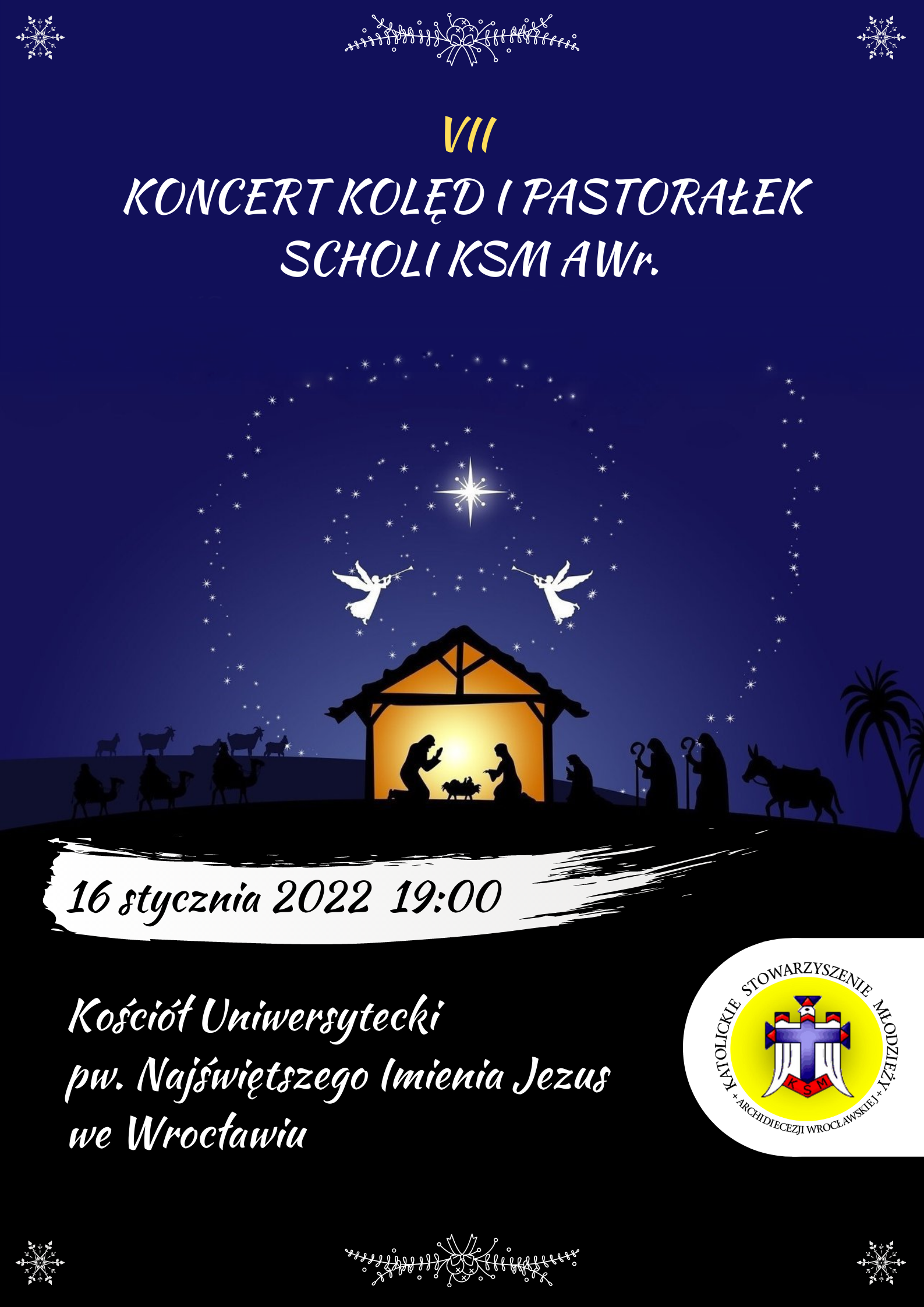 VII koncert kolęd i pastorałek scholi KSM AWr.
