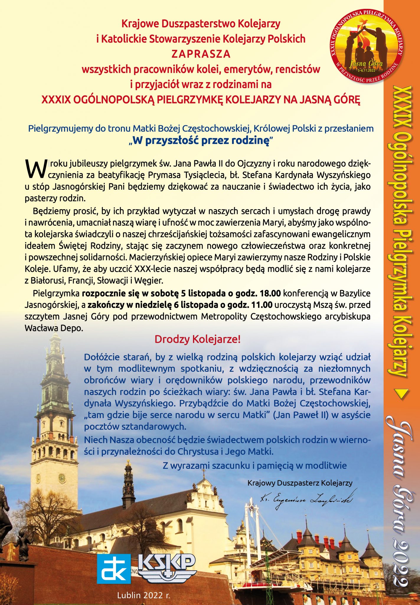 XXXIX Ogólnopolska Pielgrzymka Kolejarzy na Jasną Górę