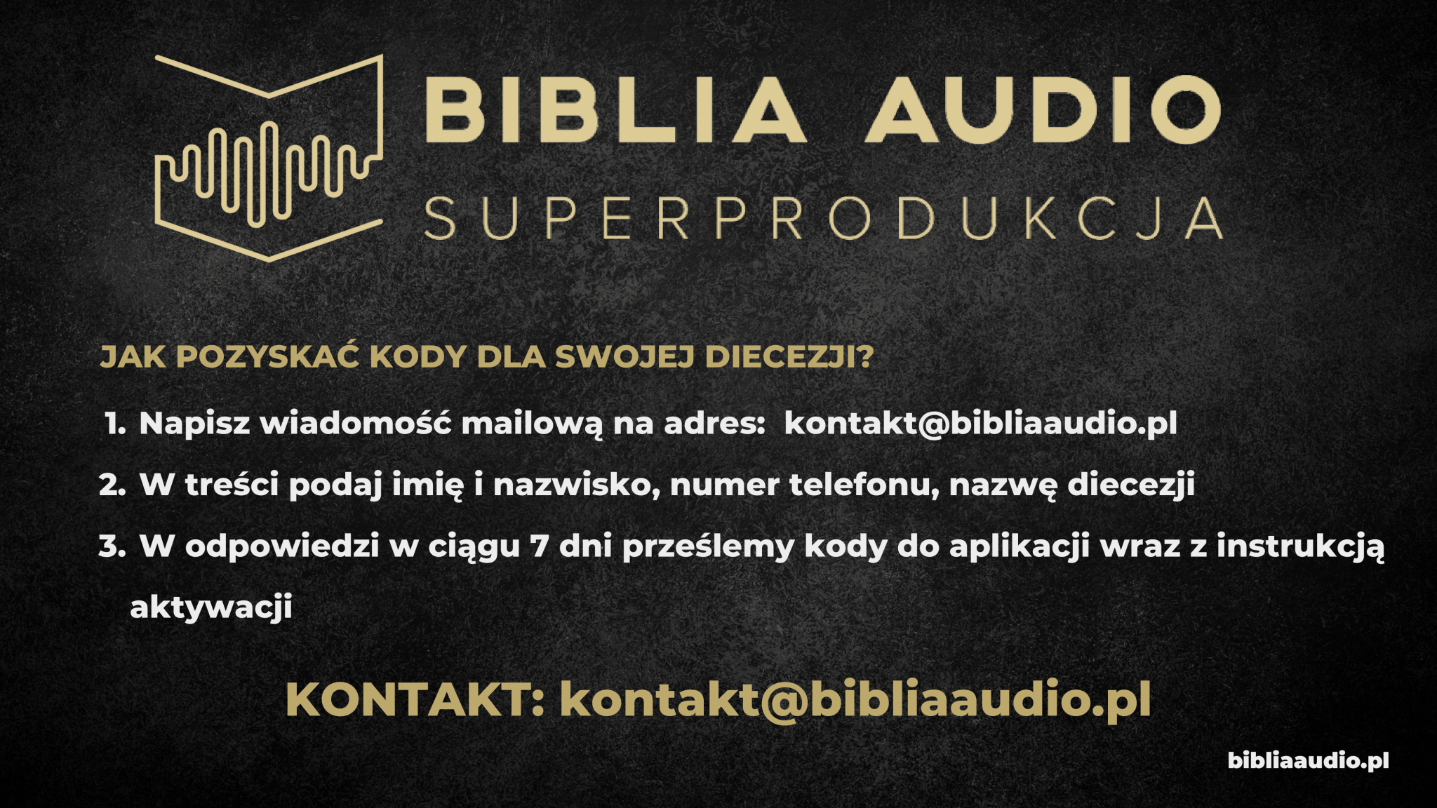 Biblia Audio Superprodukcja – bezpłatny kod dostępu