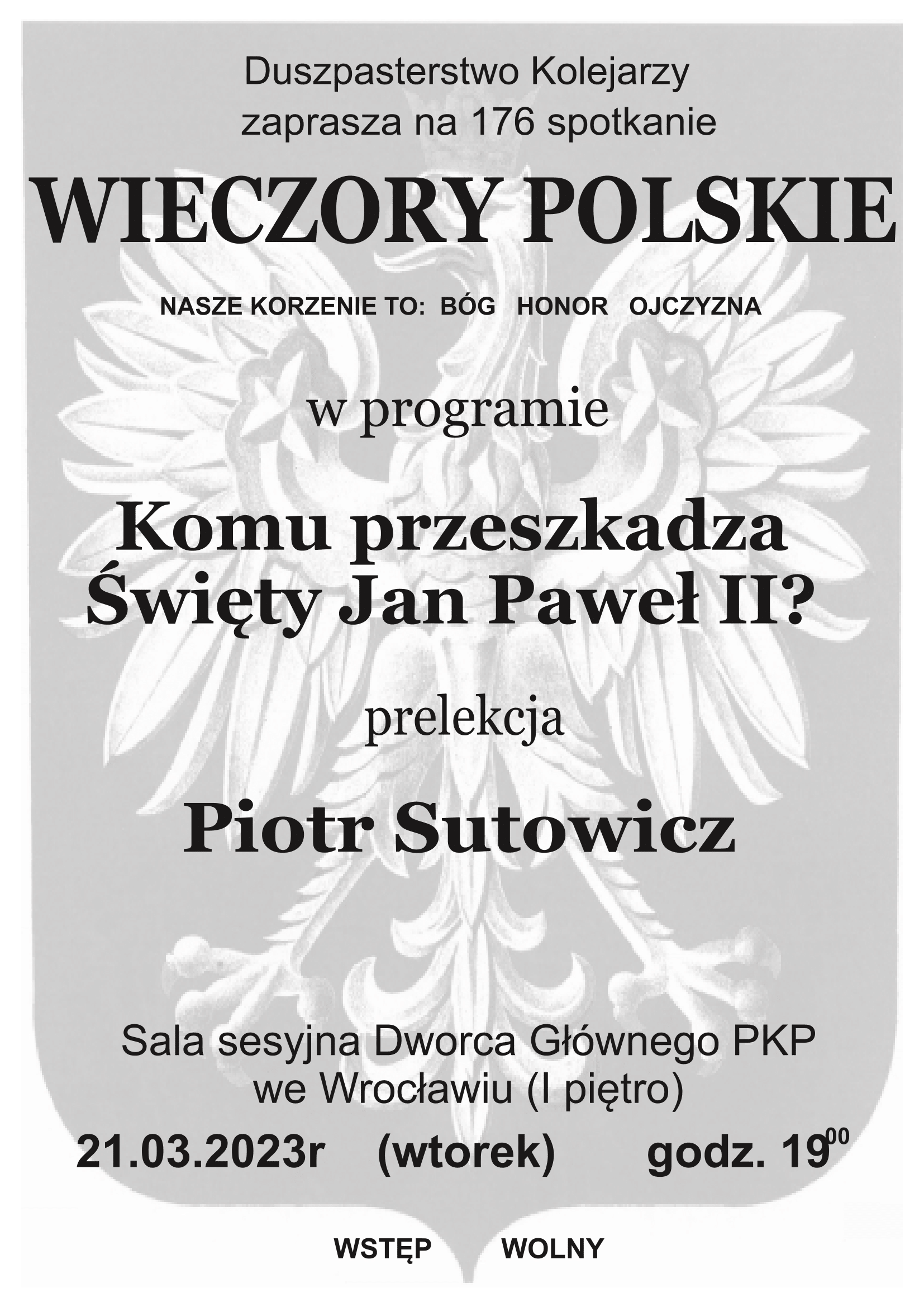 Prelekcja „Komu przeszkadza Święty Jan Paweł II?”