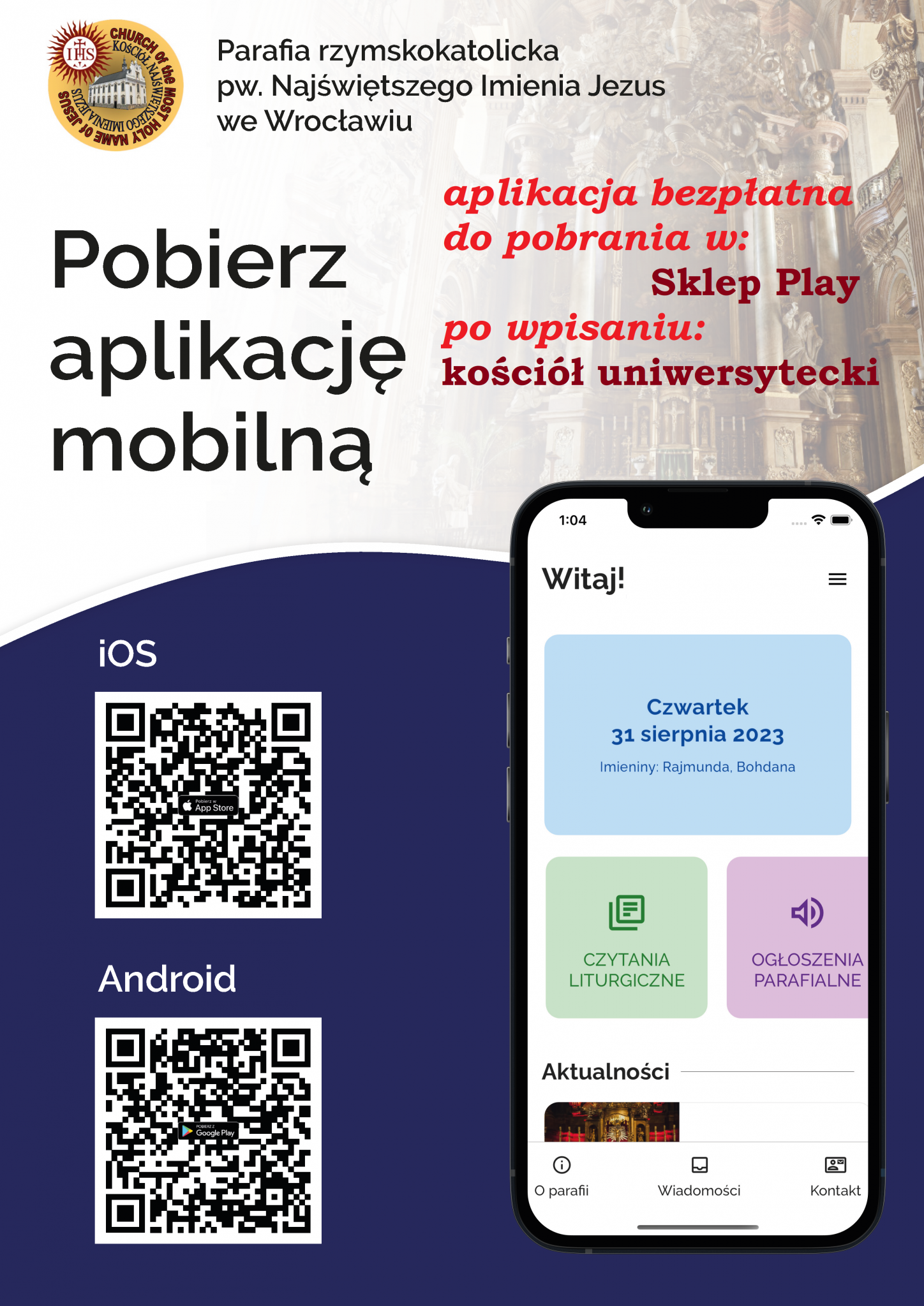 Aplikacja mobilna naszego kościoła