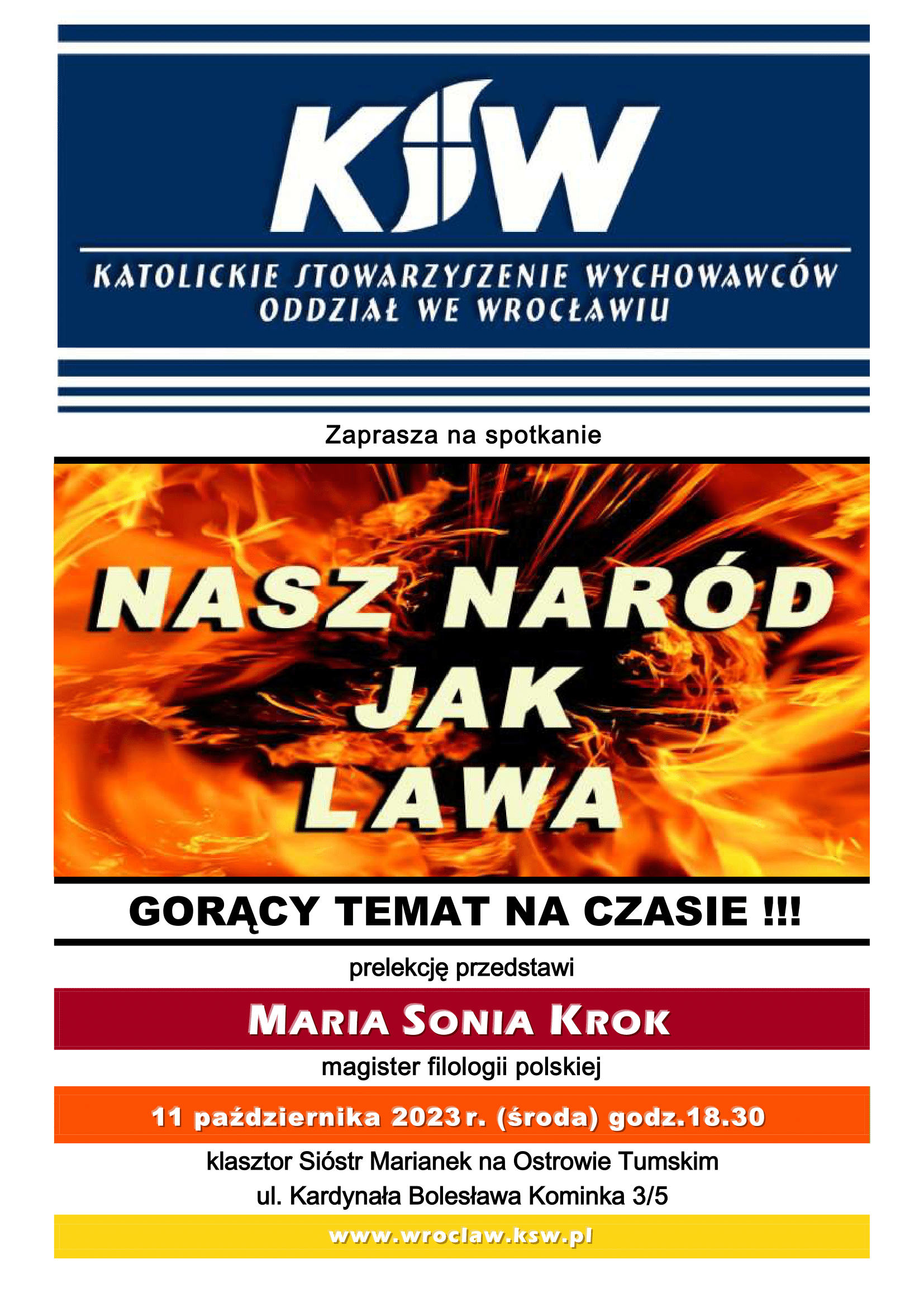 KSW zaprasza na spotkanie „Nasz naród jak lawa”