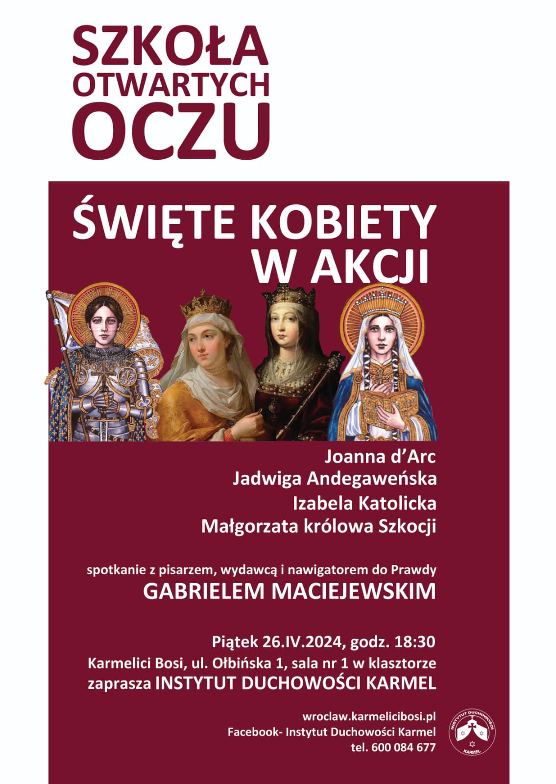 „Święte kobiety w akcji” i inne propozycje Instytut duchowości Karmel