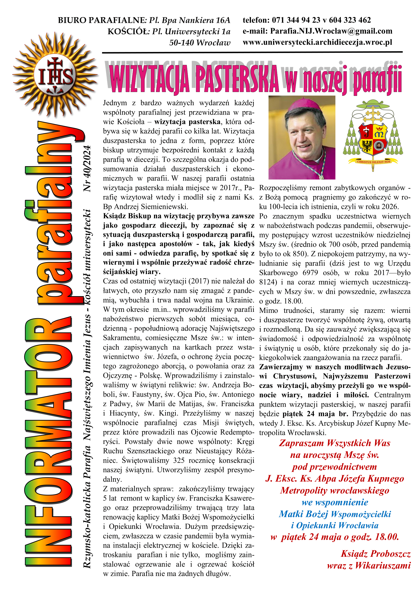 INFORMATOR 40 Wizytacja 24.05.2024
