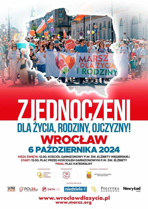 Marszu dla Życia i Rodziny: „Zjednoczeni dla życia, rodziny, Ojczyzny”