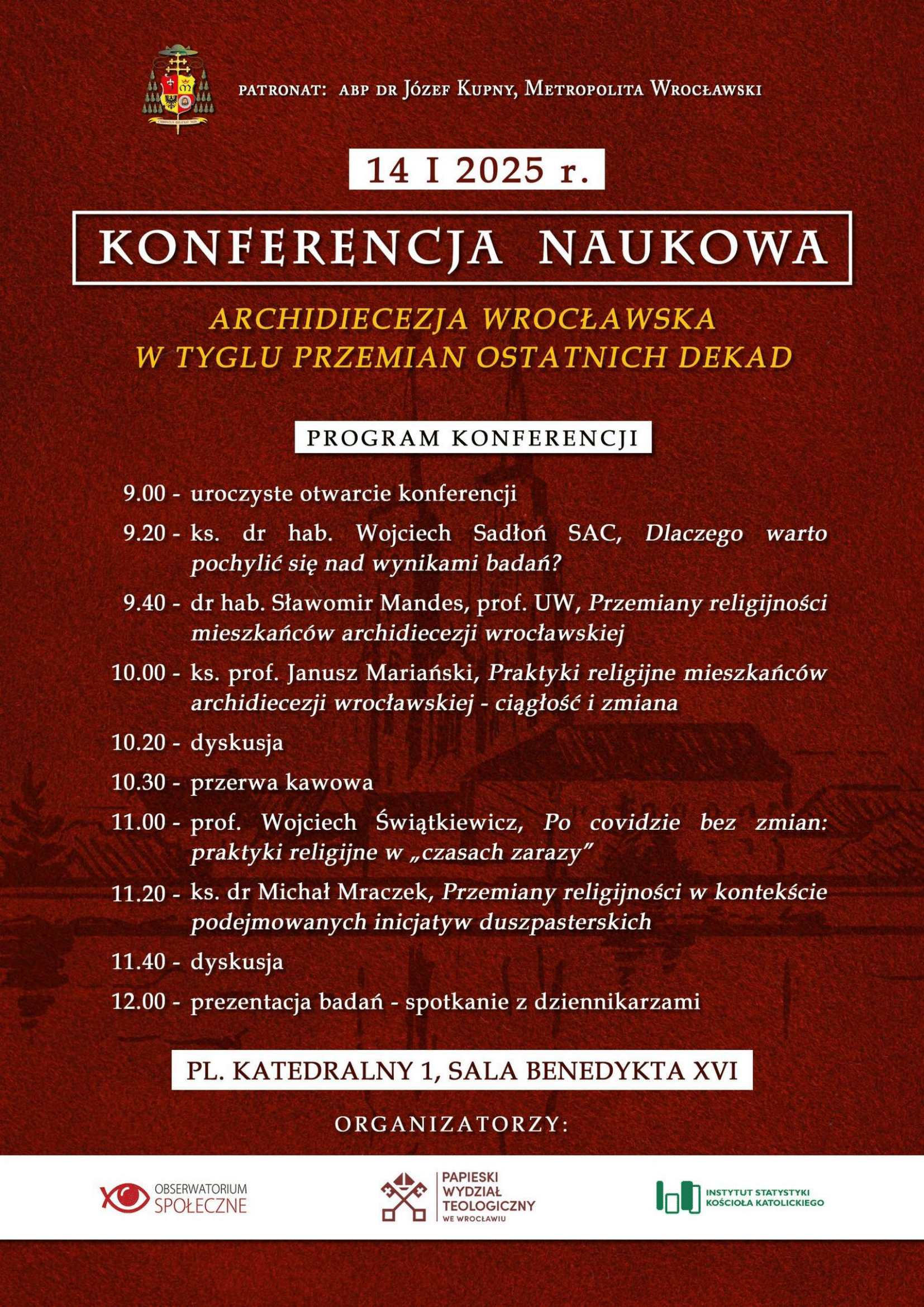 Konferencja naukowa „Archidiecezja Wrocławska w tyglu przemian ostatnich dekad”