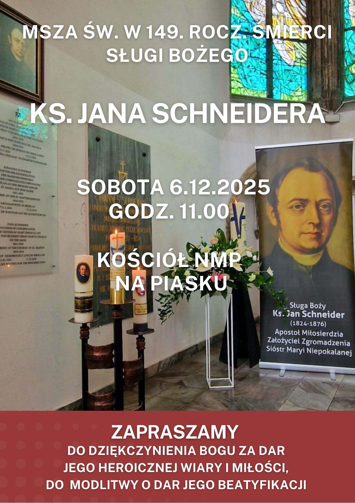 Msza św. w 149 rocznicę śmierci Sługi Bożego ks. Jana Schneidera