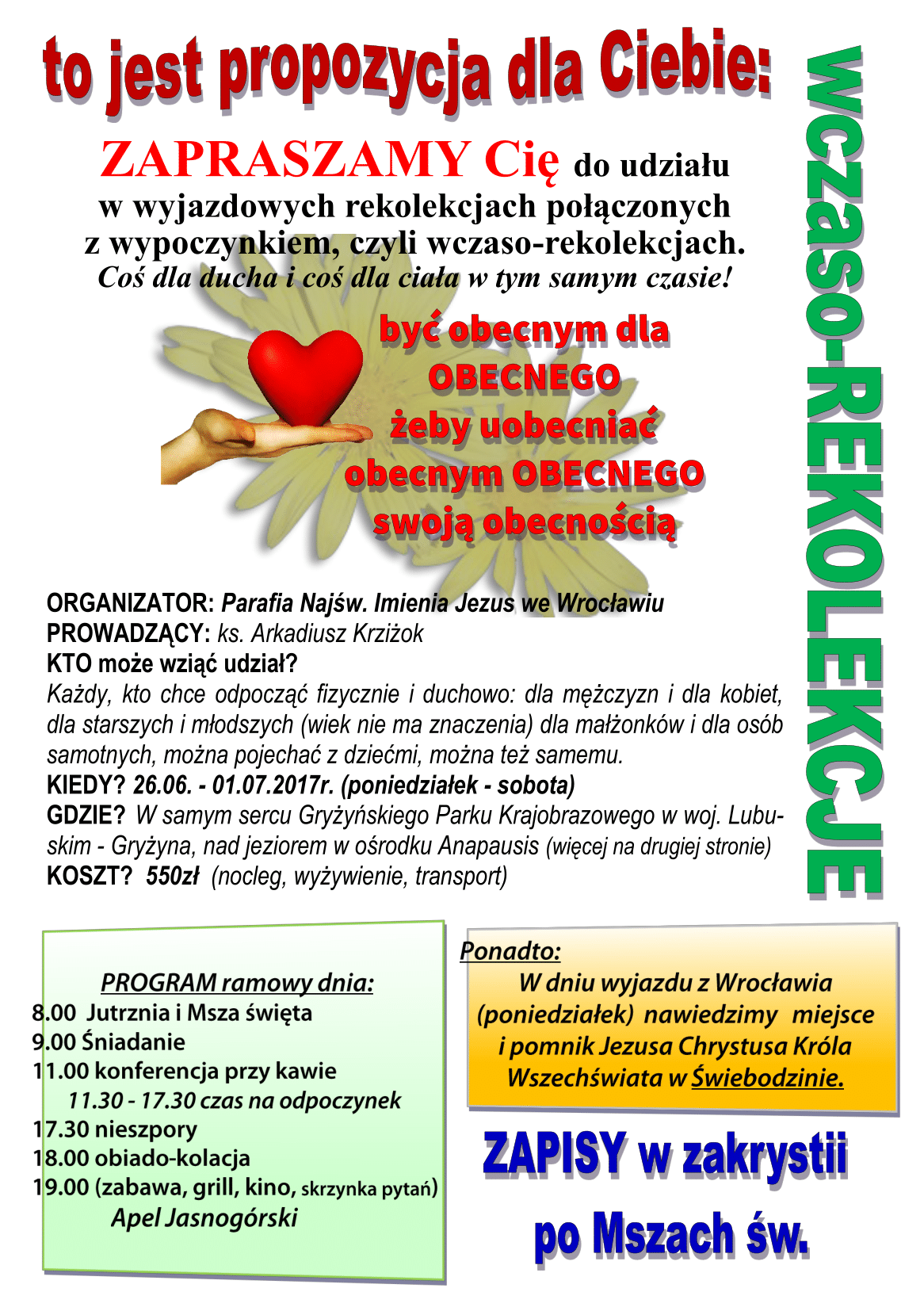 Wczaso-rekolekcje ewangelizacyjne 2017