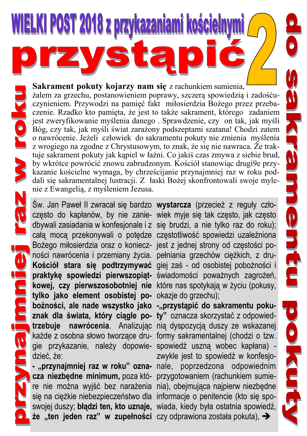 Wielki Post 2018 z przykazaniami kościelnymi 2