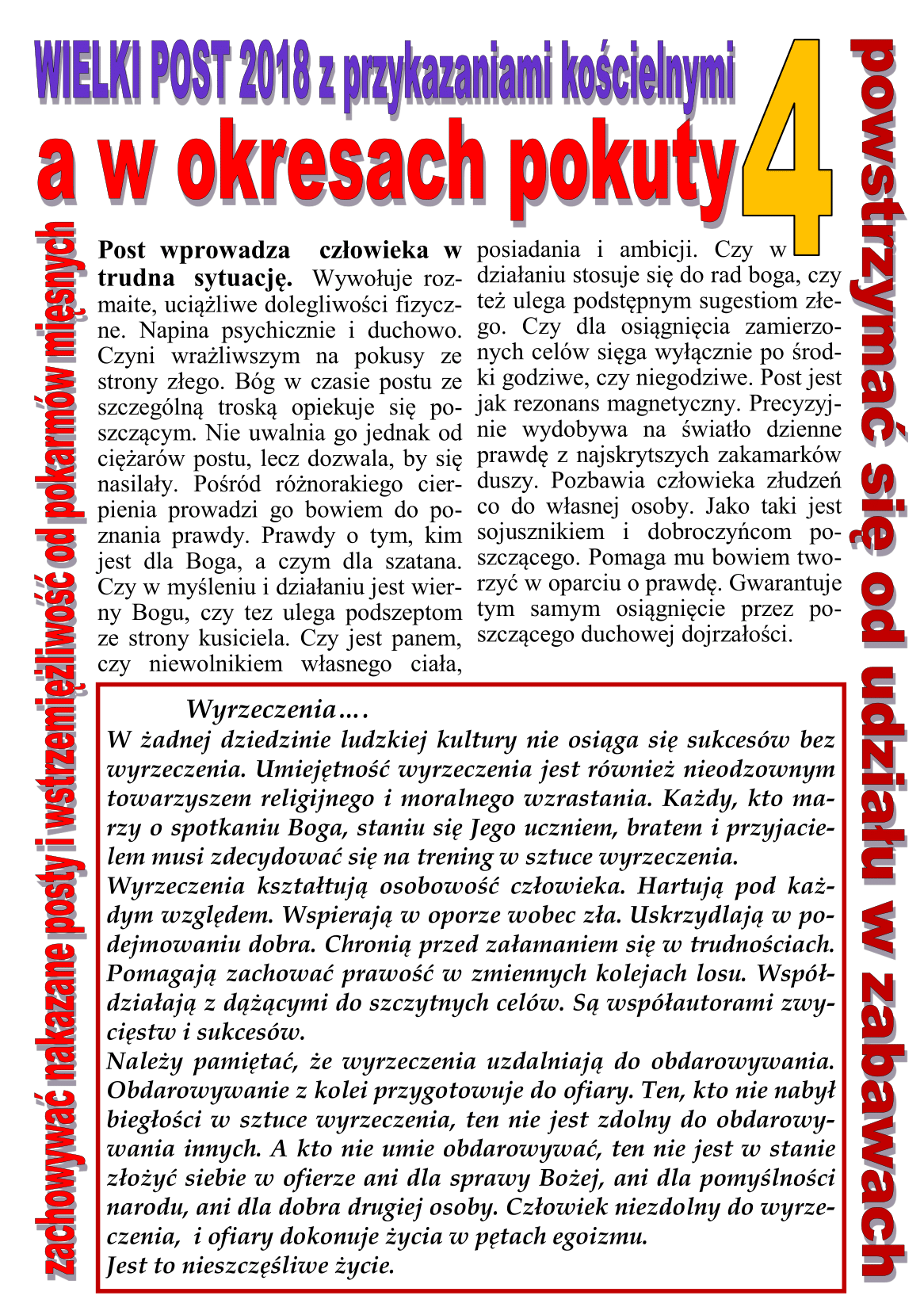 Wielki Post 2018 z przykazaniami kościelnymi 4